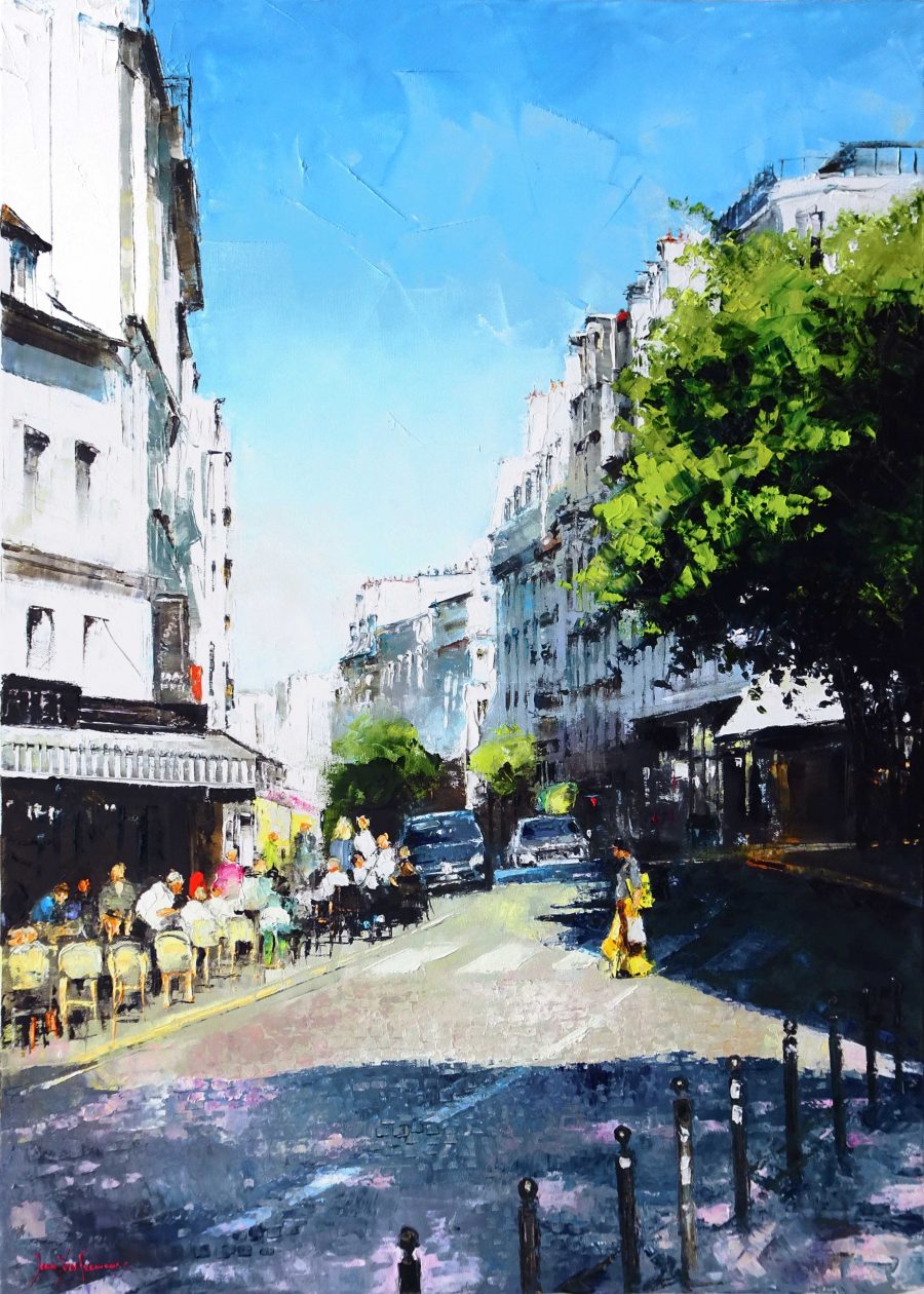 Les terrasses de la rue des Abbesses à Montmartre 30P