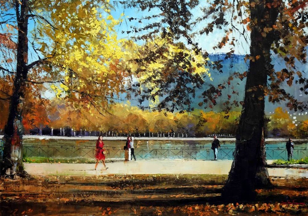 Annecy, son lac, ses automnes 92x65 cms