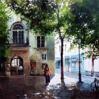 Les places de Montmartre au théatre de L’atelier 80x80cms
