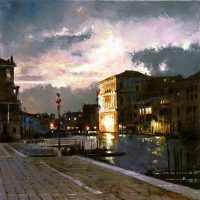 Le crépuscule des palais 80×80 cms